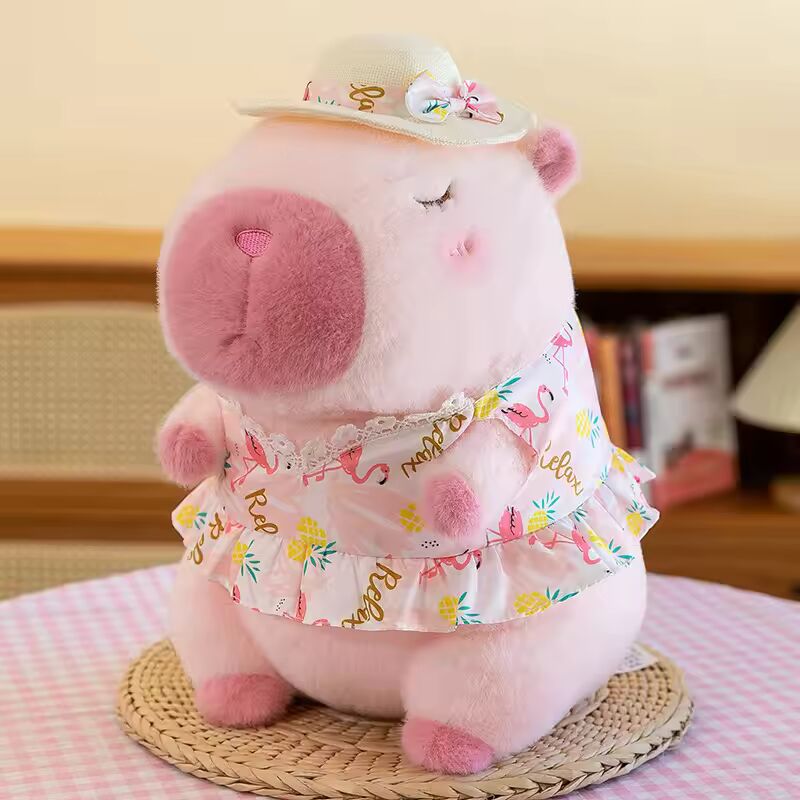 New 21cm Capybara Plush Toy Simulation Capibara Anime Fluffty Toy Cute Animals Beach Style Stuffed Doll Christmas Gifts for Kids