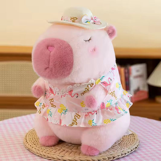 New 21cm Capybara Plush Toy Simulation Capibara Anime Fluffty Toy Cute Animals Beach Style Stuffed Doll Christmas Gifts for Kids